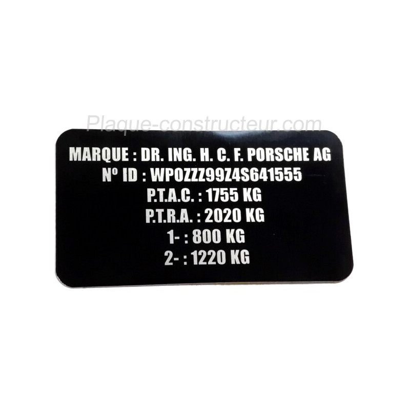 Plaque Constructeur Porsche
